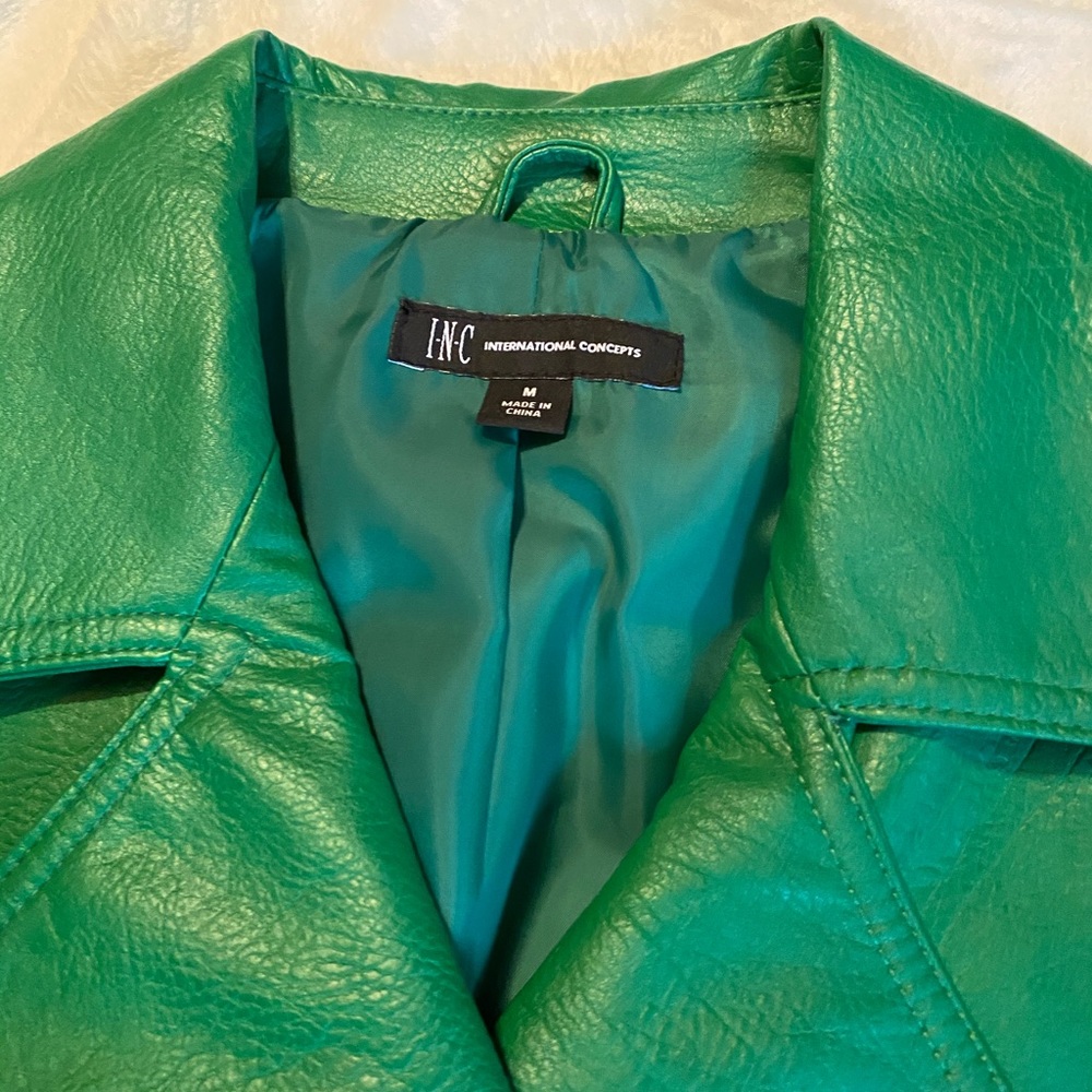NWT Green faux leather jacket from INC